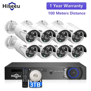 hiseeu 5mp 3mp 8ch poe nvr recorder cctv ip security surveillance camera poe system outdoor house home waterproof kit free global shipping