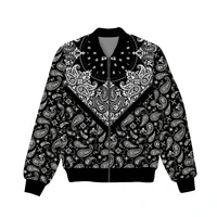 new fashion bandana graphic spring autumn winter hip hop casual brand 3d print paisley thin jacket polyester v23