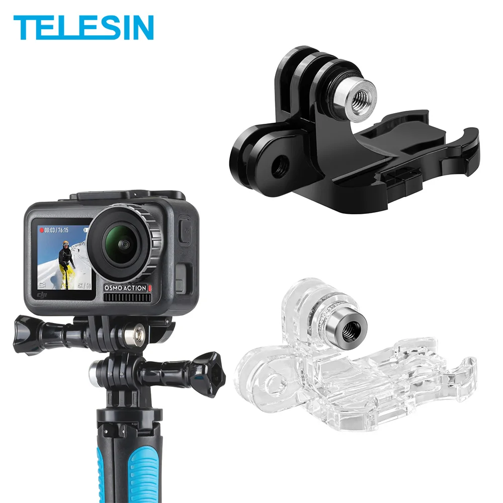 TELESIN двойная головка J Hook быстросъемный кронштейн для GoPro Xiaomi Yi 4K DJI Osmo Action SJCAM