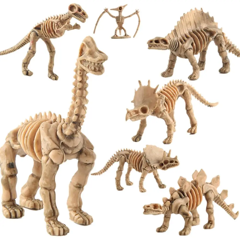 

12pcs/Set Plastic Dinosaur Model Simulation Lifelike Skeleton Dino Figures Educational Toy Collection Dinosaur Skeleton Fossils