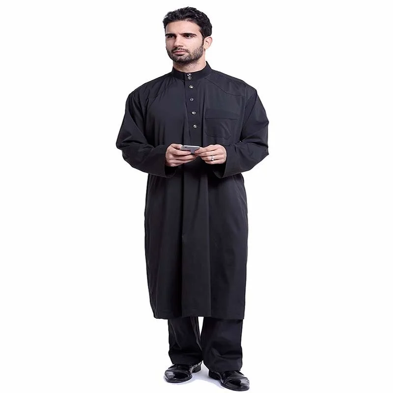 

Muslim Clothing Arab Clothing Men Islam Muslim Dress Multicolor Button Saudi Thobe Formal Galabeya Abaya Pakistani Clothes