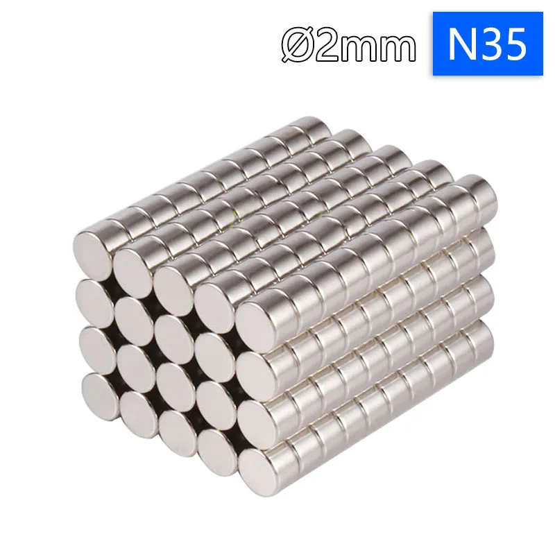 

N35 Ø2mm Neodymium Magnet 2x1 2x2 2x3 Rare Earth NdFeB Magnets Round Super Powerful Strong Permanent Magnetic Dia 2mm