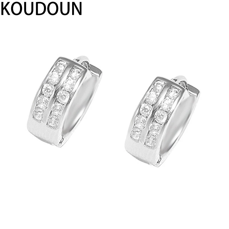 

KOUDOUN Hoops Zircon Hoop Earrings for Women Ladies Cute Heart Earrings Jewelry Earring for Party Accessories