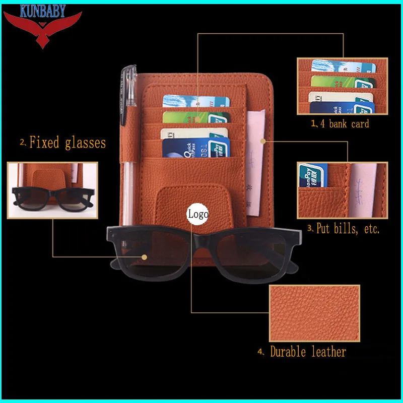 KUNBABY кожаные очки для глаз держатель карт купюр автомобильный аксессуар