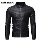 Куртка мужская из искусственной кожи, ветрозащитная Байкерская уличная одежда для мотоциклистов, черная верхняя одежда, 5XL, LX155