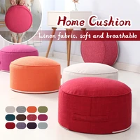 cotton linen tatami mat footstool household tea ceremony floor poufs removable washable thickened round yoga seat cushion futon