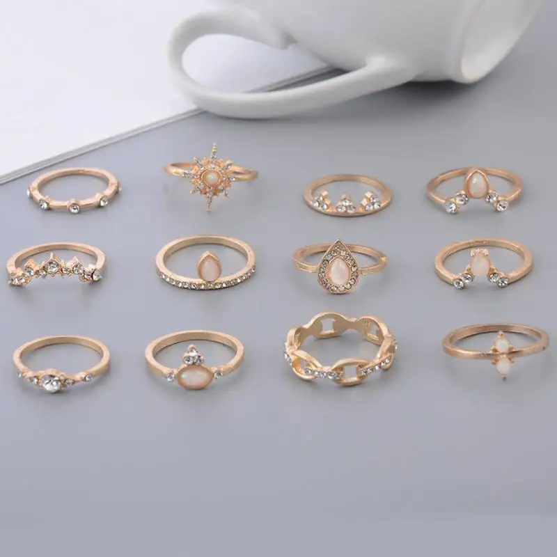 12 шт./компл. в богемном стиле Винтаж Корона капли воды со звездами и с