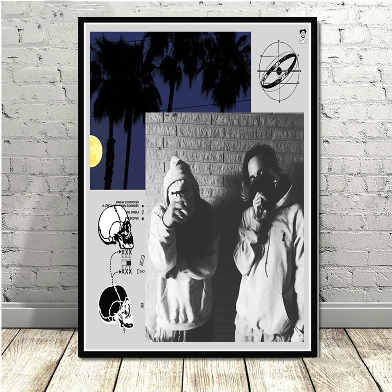 Плакатный принт$ UICIDEBOY$ хип хоп Музыка рэпер певец звезда холст масляная живопись художественная стена картины для гостиной домашний декор - Цвет: Синий