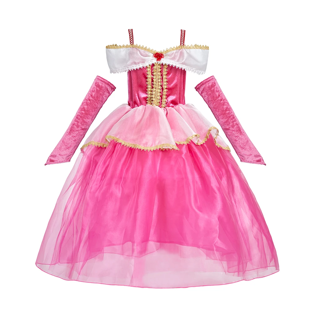 Платье принцессы Авроры для девочек Великолепный костюм Спящей красавицы
