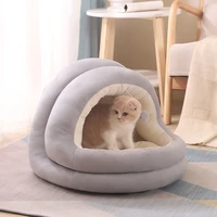 cat bed warm pet lounger cushion cat house with ball tent cave basket very soft cozy kitten small dog mat bag washable beds cw52