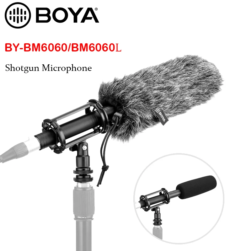 BOYABY-BM6060/6060L Microphone Handheld Shotgun Super-Cardioid XLR Condensador Microfone Mic For Interview Film TV Show ENG EFP