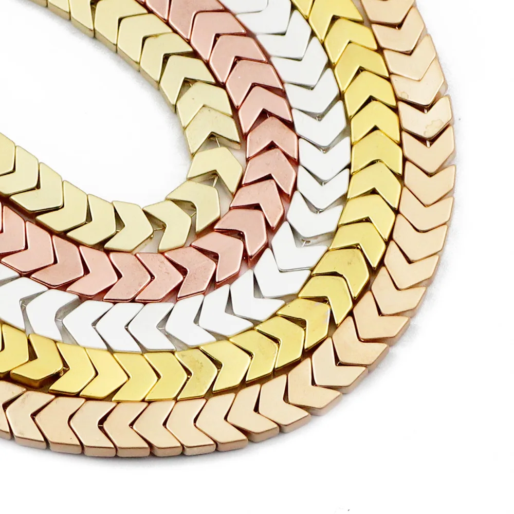 JHNBY матовые золотые серебряные стрелы гематит натуральный камень 6х3 мм свободные