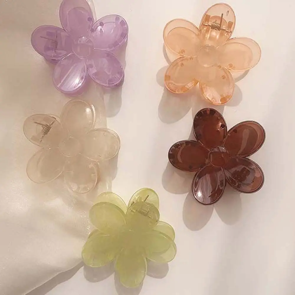 

Sweet Flower Shape Hair Claws Elegant Clear Acrylic Hair Clips Hairpins Barrette Headwear for Women Girls Hair Accessories Gifts