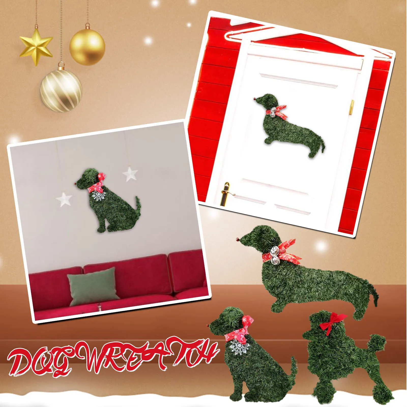 

Handmade Dog Door Decoration Garland Christmas Decoration Puppy Garland Christmas Pendant adornos de navidad