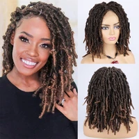 synthetic soft bob butterfly locs crochet hair lace front wigs 14inch 18inch faux locs braids messy locs hair lace frontal wigs