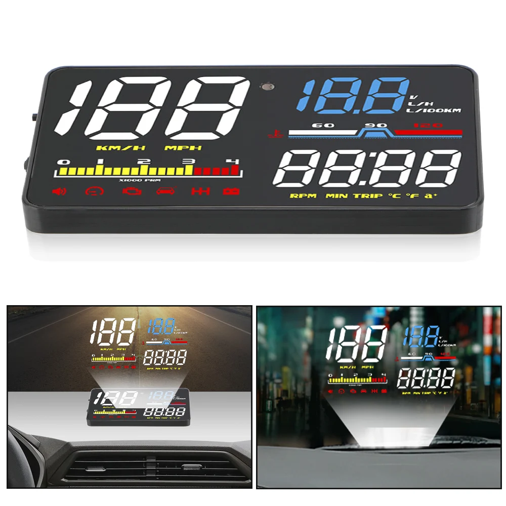 

Car Head Up Display HUD Display Digital Security Alarm Windshield Screen Projector D5000 Speedometer OBD2 Diagnostic Tool