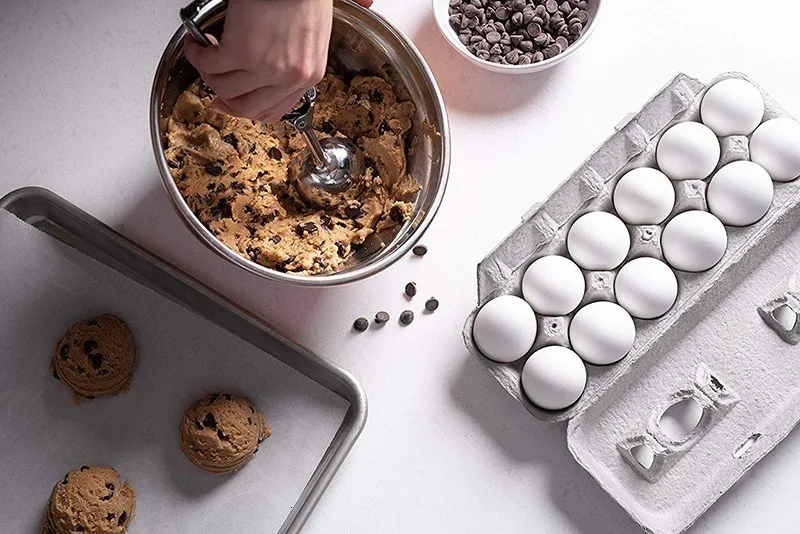 MESNUG Multi-purpose Stainless Steel Ice Cream Scoop Ergonomic Comfort Handles Hands-Free Food Release Cookie Ice Cream Scoop