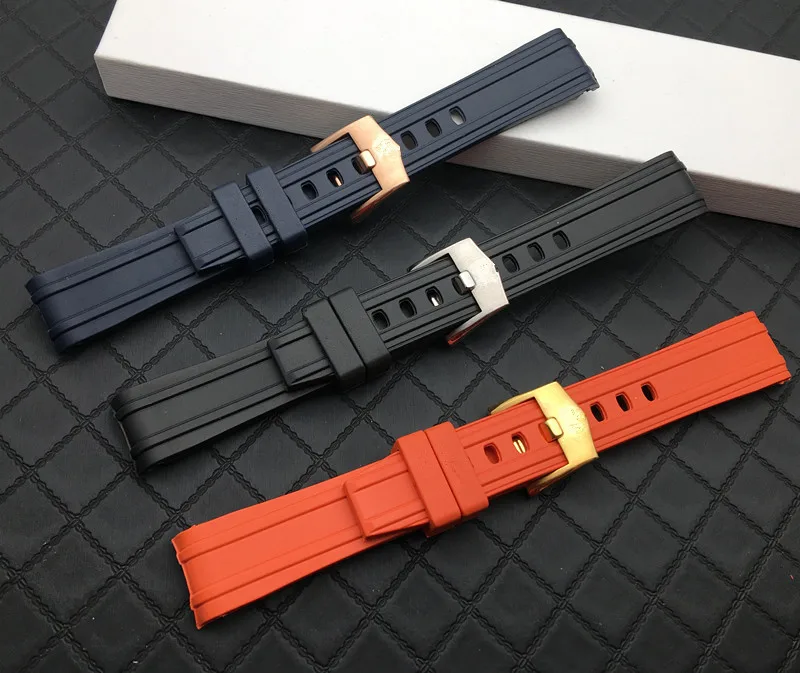 Imported soft Rubber Silicone Watch band 20mm Grind Arenaceous AT150 Belt Special for Omega strap for Seamaster 300 logos tools