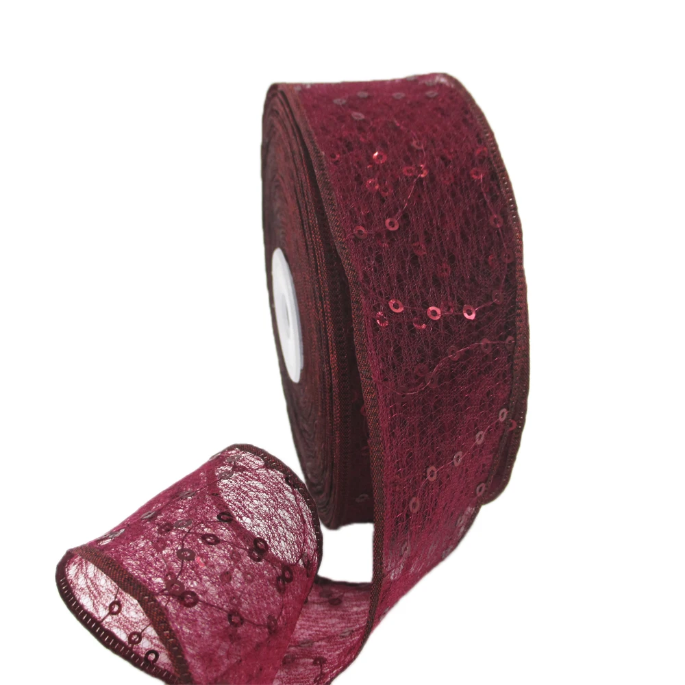 David accessories 48364(42 мм) и 59383(25 мм) газовая лента из органзы с блестками 25 ярдов, материалы ручной работы, 25Yc2546 - Цвет: 42mm