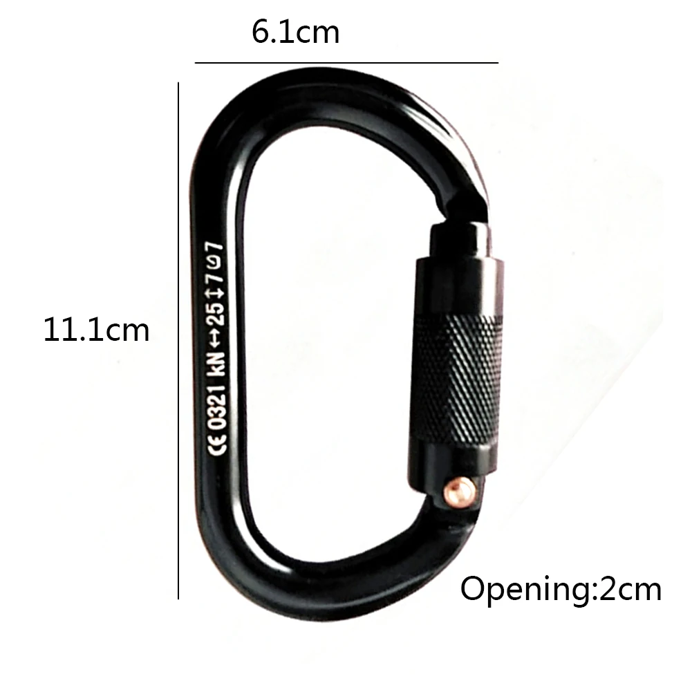 

1pcs Twist Lock Climbing Carabiner Clips D Shaped Self Locking Hook Outdoor Tool Climbing Accessories