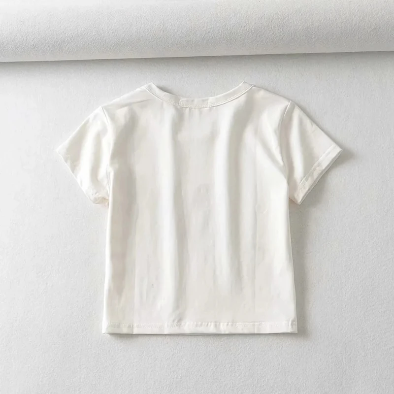 

Women Cowgirl Print Crop Tee Short Sleeve Crop T-shirt