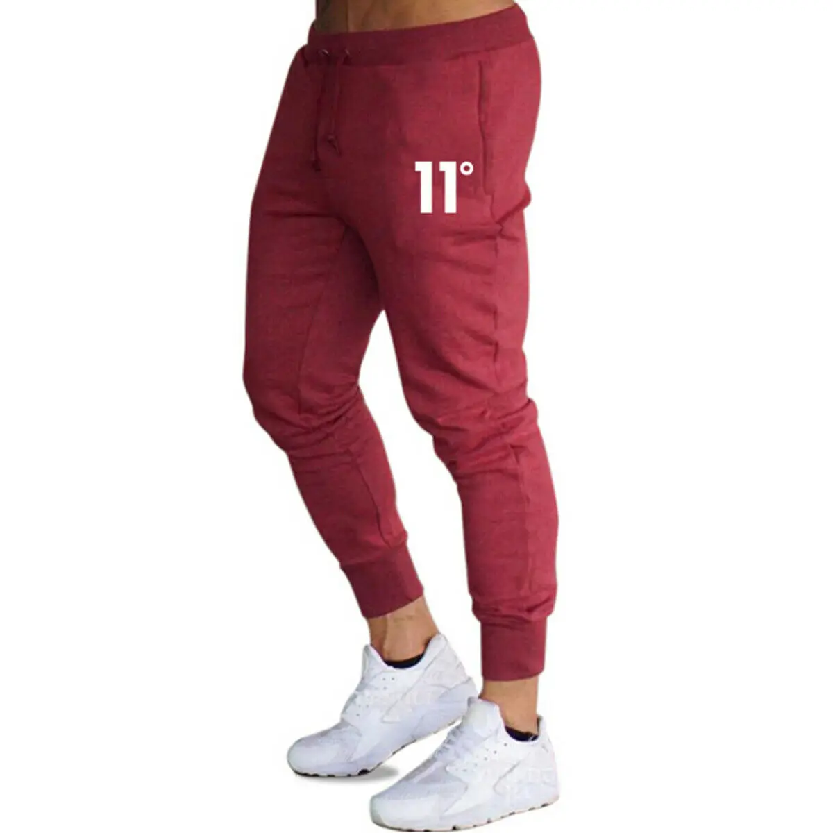 

Hot Mens Casual Slim Fit Tracksuit Sports Solid Male Gym Cotton Skinny Joggers Sweat Casual Pants Trousers