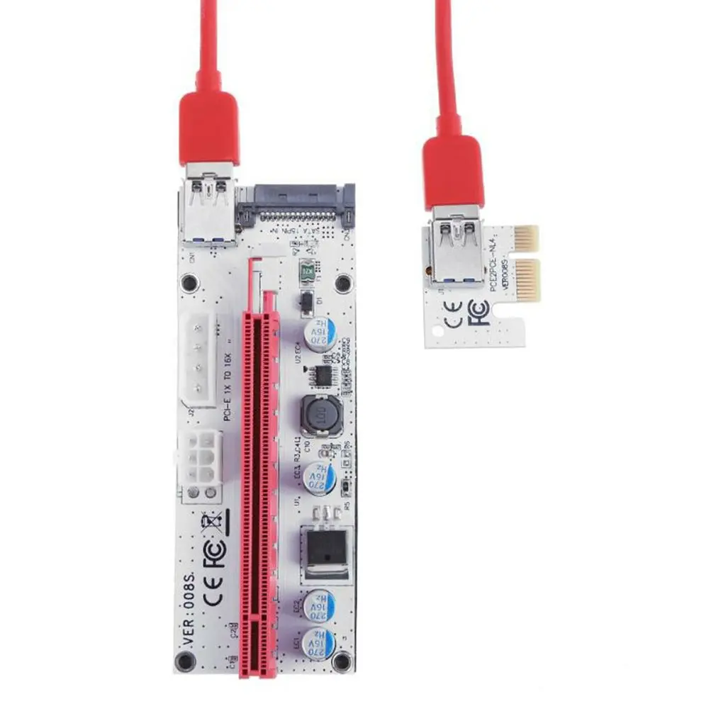 PCIE видеокарта кабель для майнинга расширенной линии USB 8/10 красный передачи