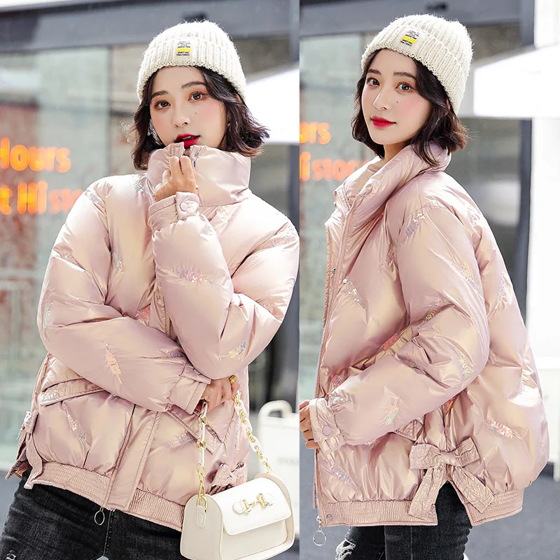 

Женское Яркое пальто с хлопковой подкладкой, Женская свободная модная куртка, новинка 2021, зимнее плотное пальто, повседневные пальто для де...