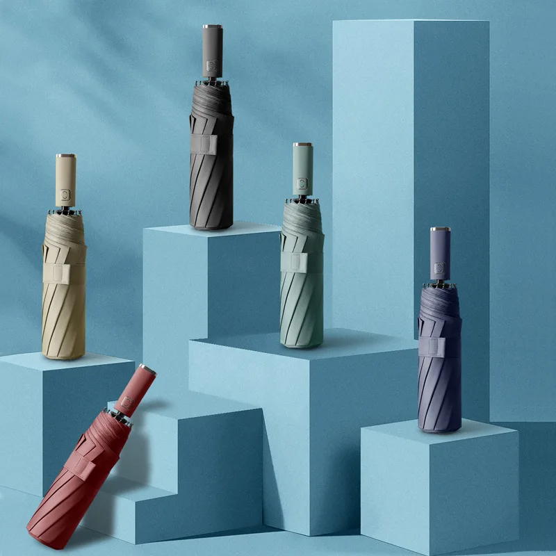 Женский зонт деловой ветрозащитный складной портативный большой автоматический