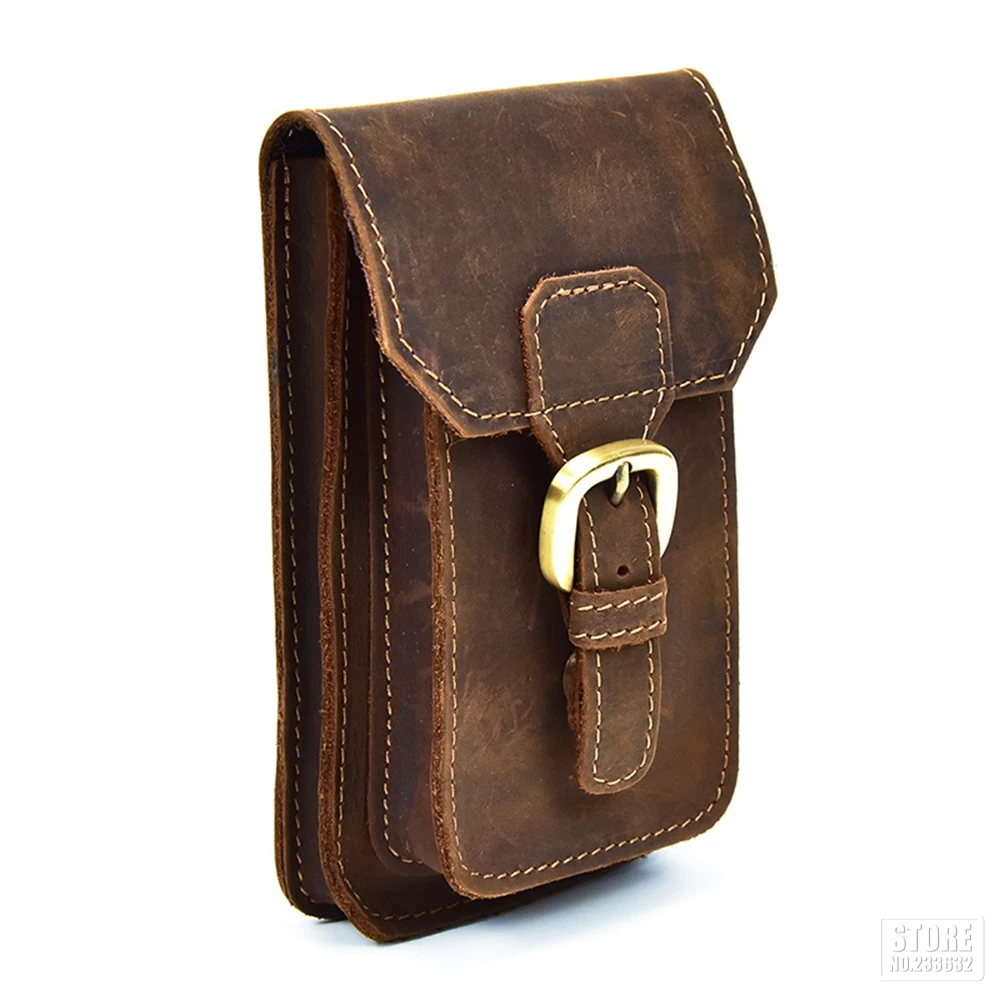 Мотоциклетная сумка из коровьей кожи для мужчин миниатюрная Винтажная сумочка