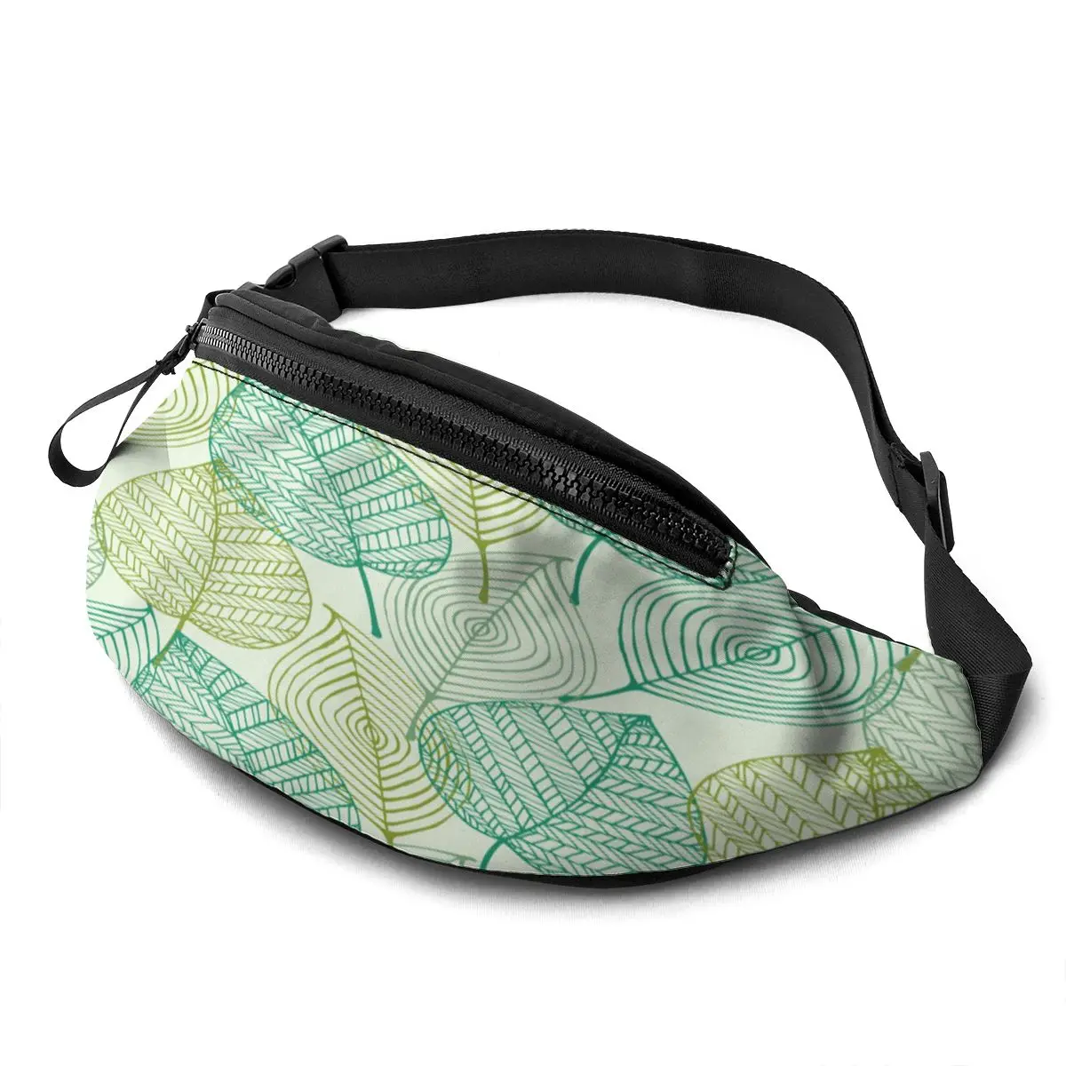 

Phone Fanny Pack Green Skeleton Maple Leaf Waist Packs Hip Travel Bag for Men Women Outdoors Workout Traveling Casual Running