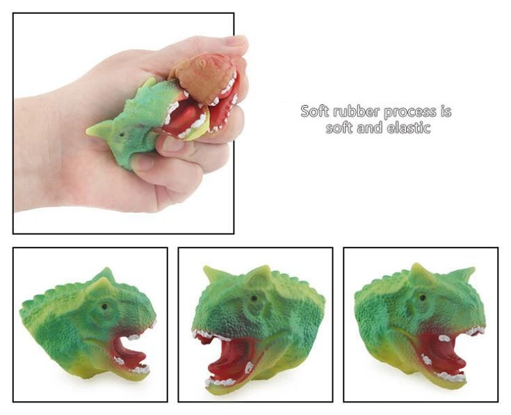 Акула динозавр ручная кукла мягкая резиновая голова животного Кукла