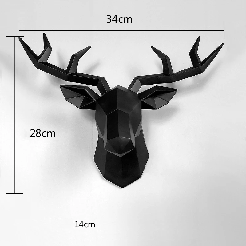 

Home Statue Decoration Accessories 34x28x14cm Vintage Antelope Head Abstract Sculpture Room Wall Decor Resin Deer Head Statues
