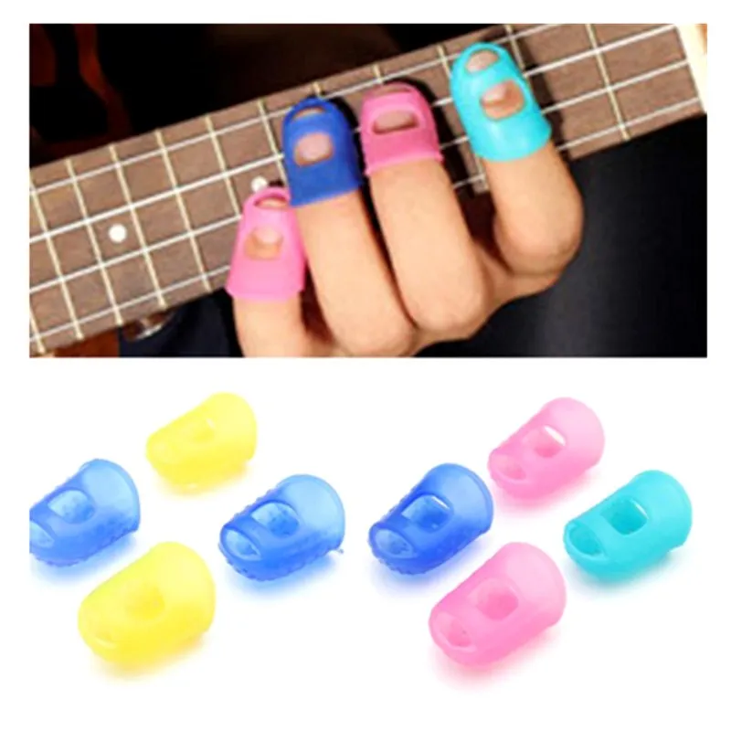 4 шт./компл. Силиконовая защита пальцев гитарные протекторы для гитары укулеле