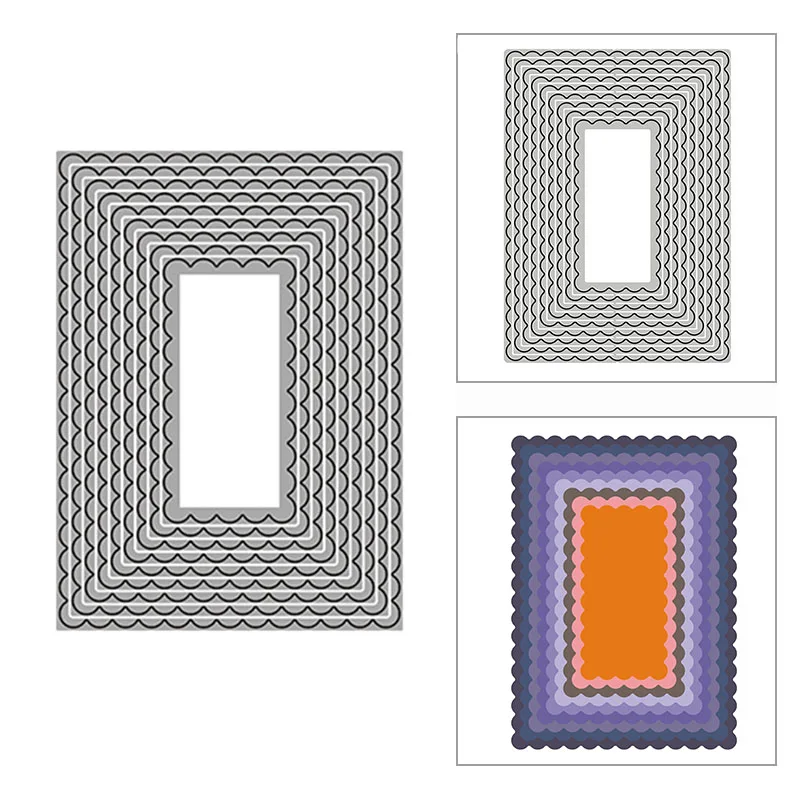 

Новинка, зубчатые прямоугольники, 2020 металлические Вырубные штампы для самостоятельного изготовления скрапбукинга и открыток, Декор, рель...