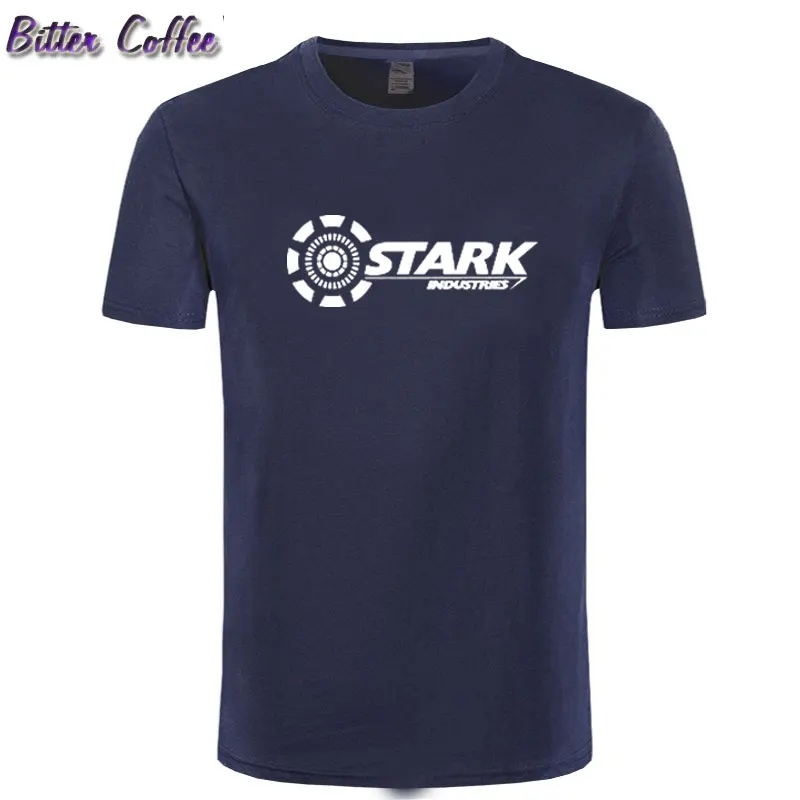 Stark Industries Tony Iron Man T-Shirts Summer Brand Cotton O Neck TShirts Fitness Casual Short Sleeve Tops Tees Plus Size