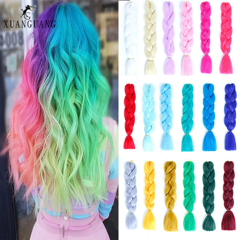XG omber плетение волос растяжения крючком Жаростойкие 24 дюйма 100 г синтезированные