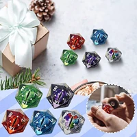 5pcs new glazed bead longan crystal gorgeous polygonal dice set home party game multi sided handmade sieve kids toys gift