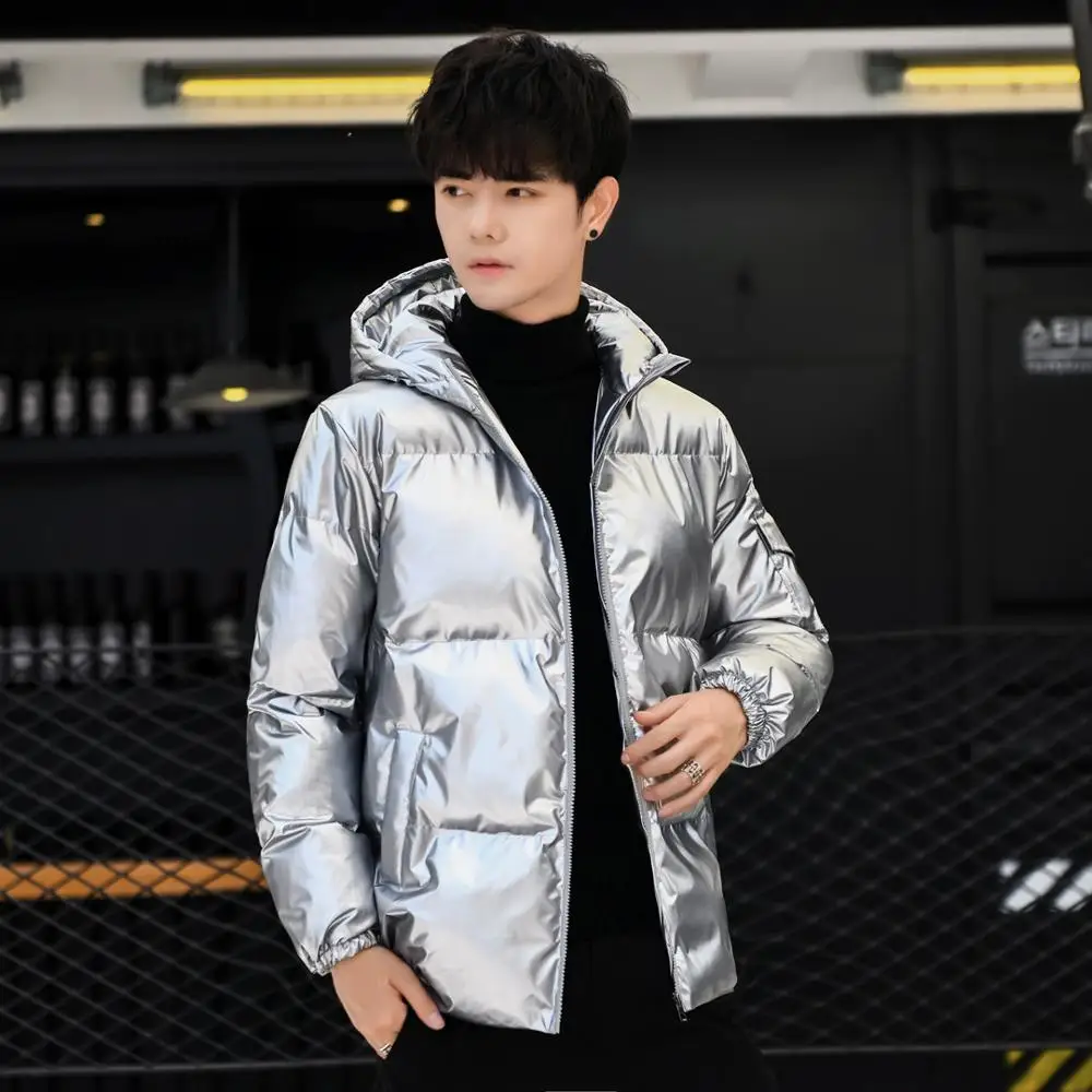 2022 Top Parkas Mens Autumn Winter Casual Cotton-Padded Jackets Solid Color Shiny Bubble Luxury Thick Warm Down Coats Streetwear