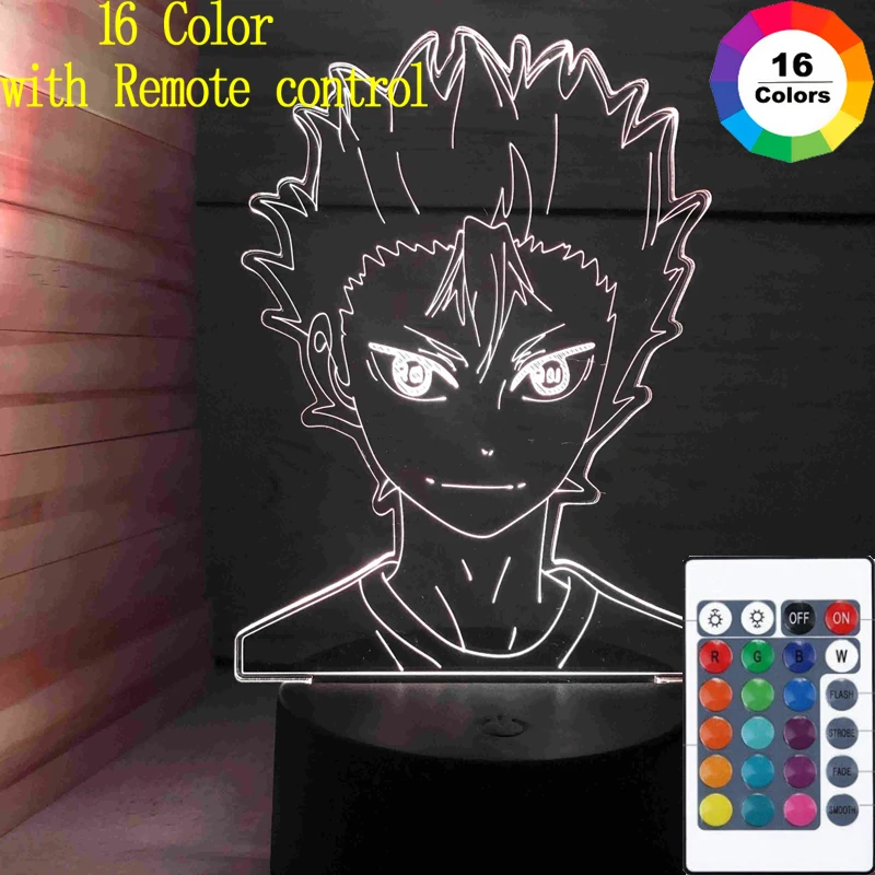 

Hot Japanese Anime Oya Oya Oya Haikyuu Toy Figures Led Night Light Cartoon Kids Bedroom Karasuno Night Light 3d Lamp Child Gift
