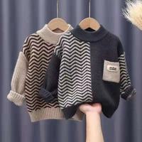 boys girls sweater knitting cotton 2021 retro warm winter autumn plus thicken velvet baby%c2%a0kids teenagers children clothing