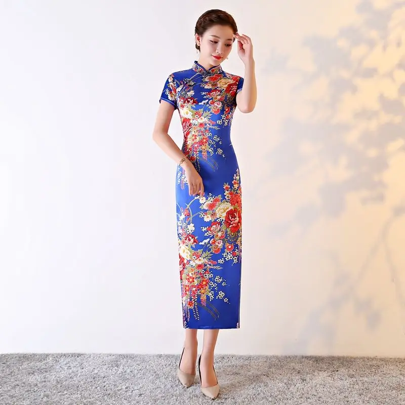

2021 summer Chinese style modified cheongsam long plus size dress