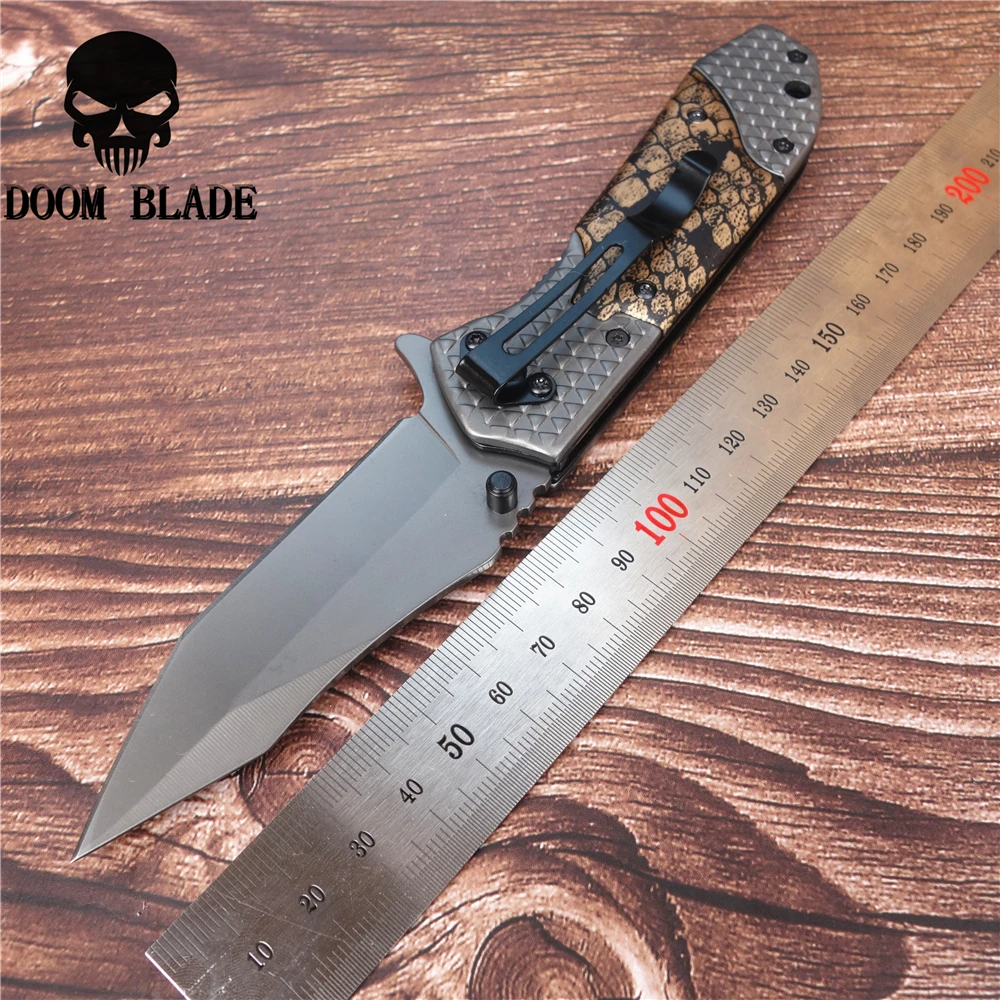 200 мм 5CR13MOV Лезвие быстро открывающиеся ножи Складной нож с деревянной ручкой