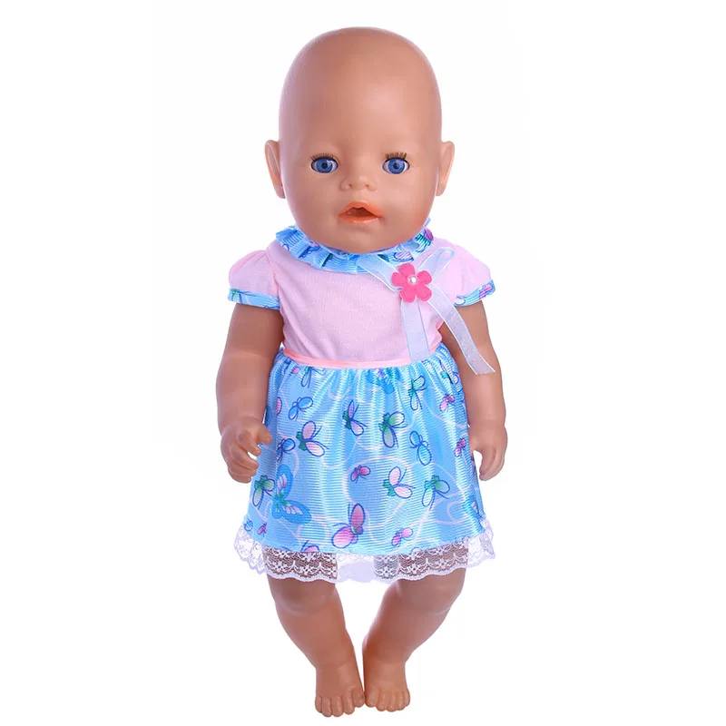 LUCKDOLL 1 Piece Purple Floral DreesFit 18 Inch American 43cm Baby Doll Clothes Accessories Girls Toys Generation Birthday Gift | Игрушки и