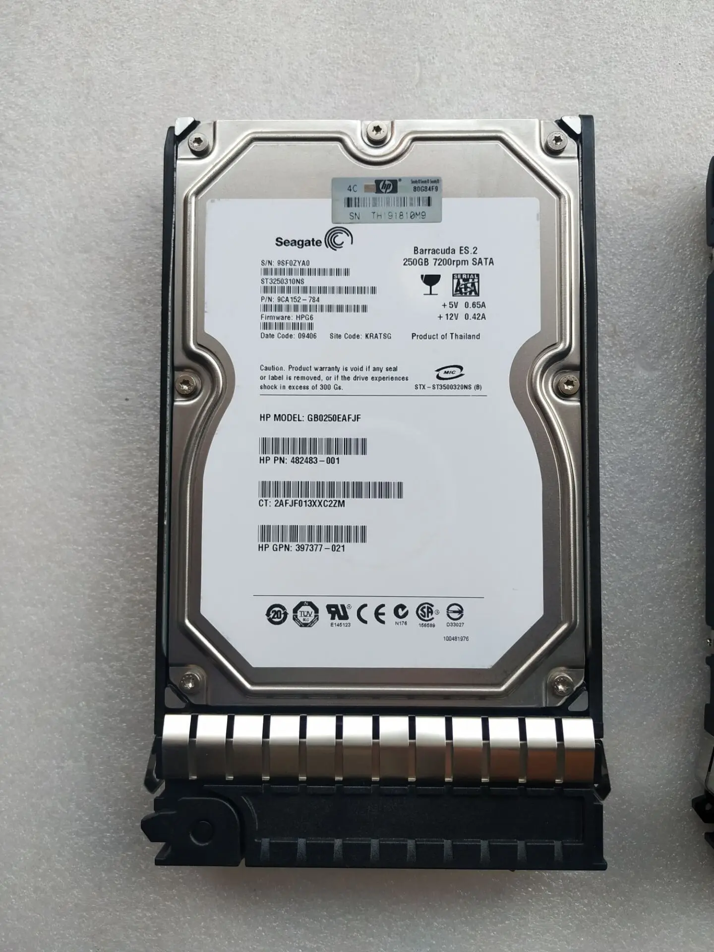 

Pulled ST3250310NS 459318-001 250GB 3G 7.2K 3.5 SATA HDD