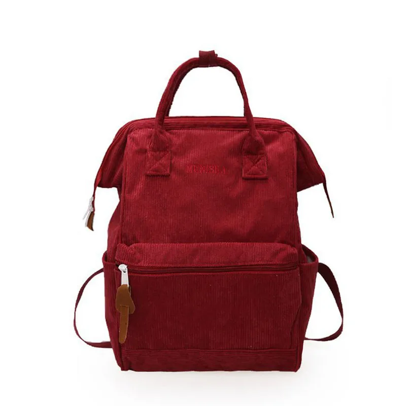 

2020 Corduroy Backpacks Women School Bags For Teenager Girls Mochila Larger Capacity Casual Travel Backpacks Female Rucksack