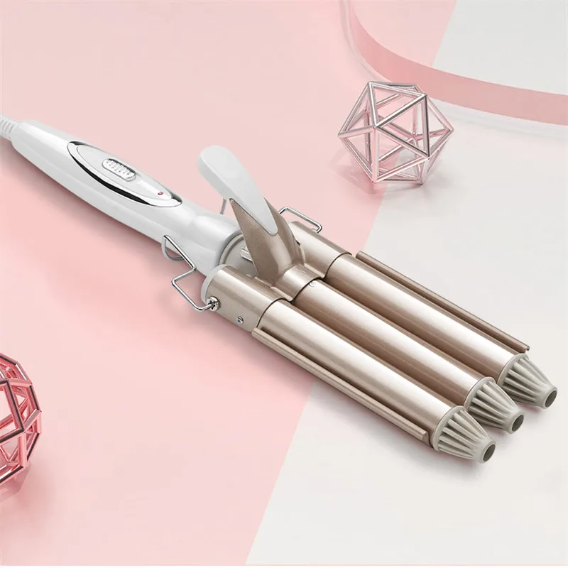 

Professional Curling Iron Ceramic Triple Barrel Hair Styler Hair Waver Styling Tools 110-220V Hair Curler Electric Curling