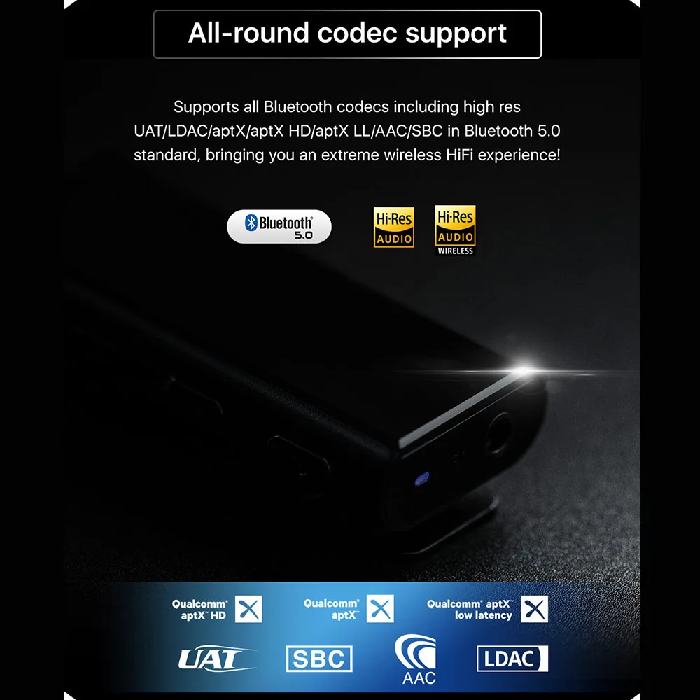 HiBy W3 USB DAC 3,5 мм Портативный беспроводной Bluetooth усилитель для наушников приемник AK4377 UAT APTX HD LDAC шумоподавление