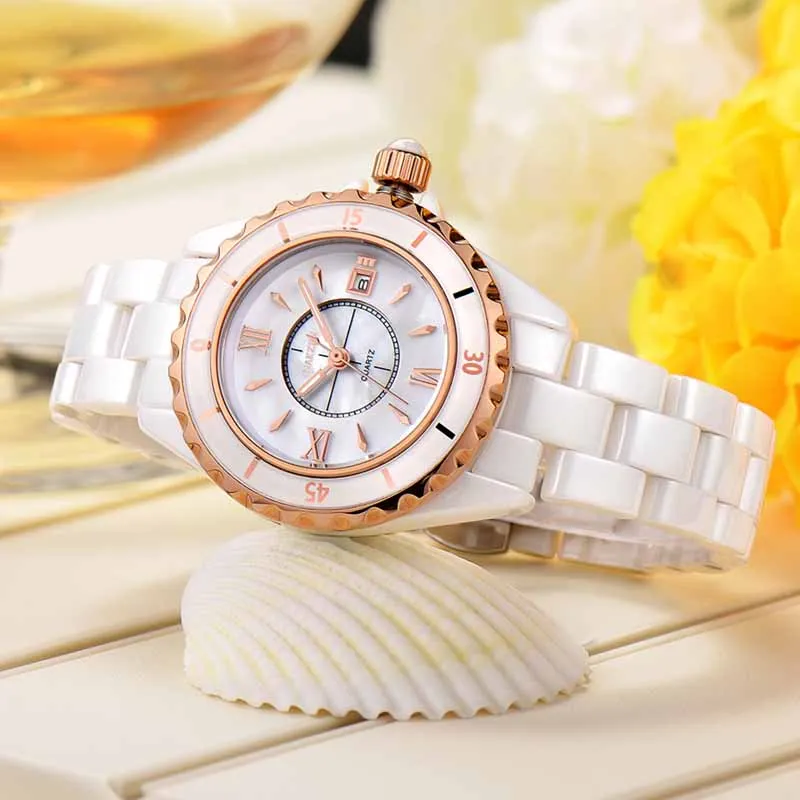 NAKZEN Luxury Quartz Watch for Women Life Waterproof Wristwatch Montre Femme White Watch Clock Gifts for Women Relojes De Mujer enlarge