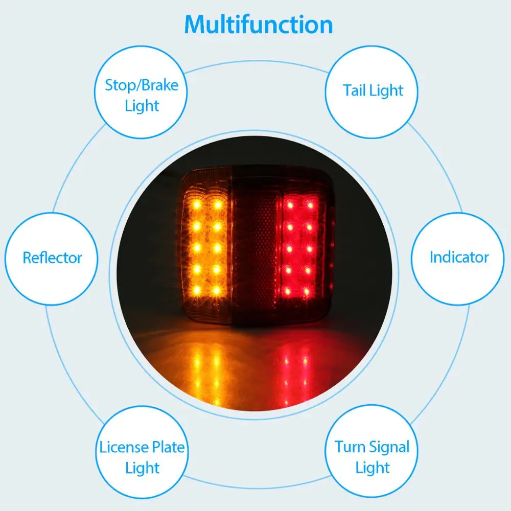 Justech 1 пара Водонепроницаемый 12 В светодиодный задний фонарь s светильник